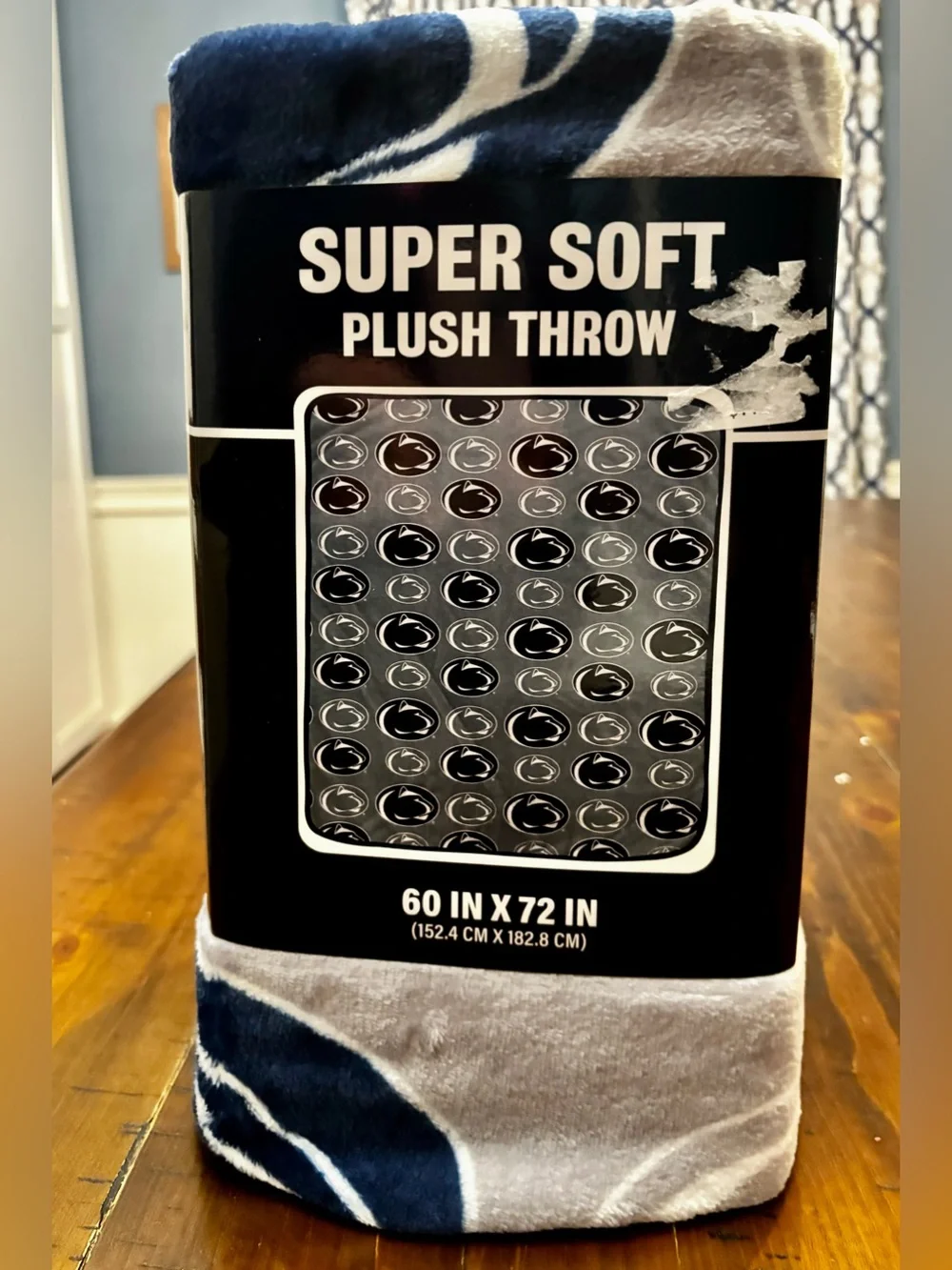 Penn State Nittany Lions Super Soft Plush Throw - 60x72 in. Navy, Gray and white